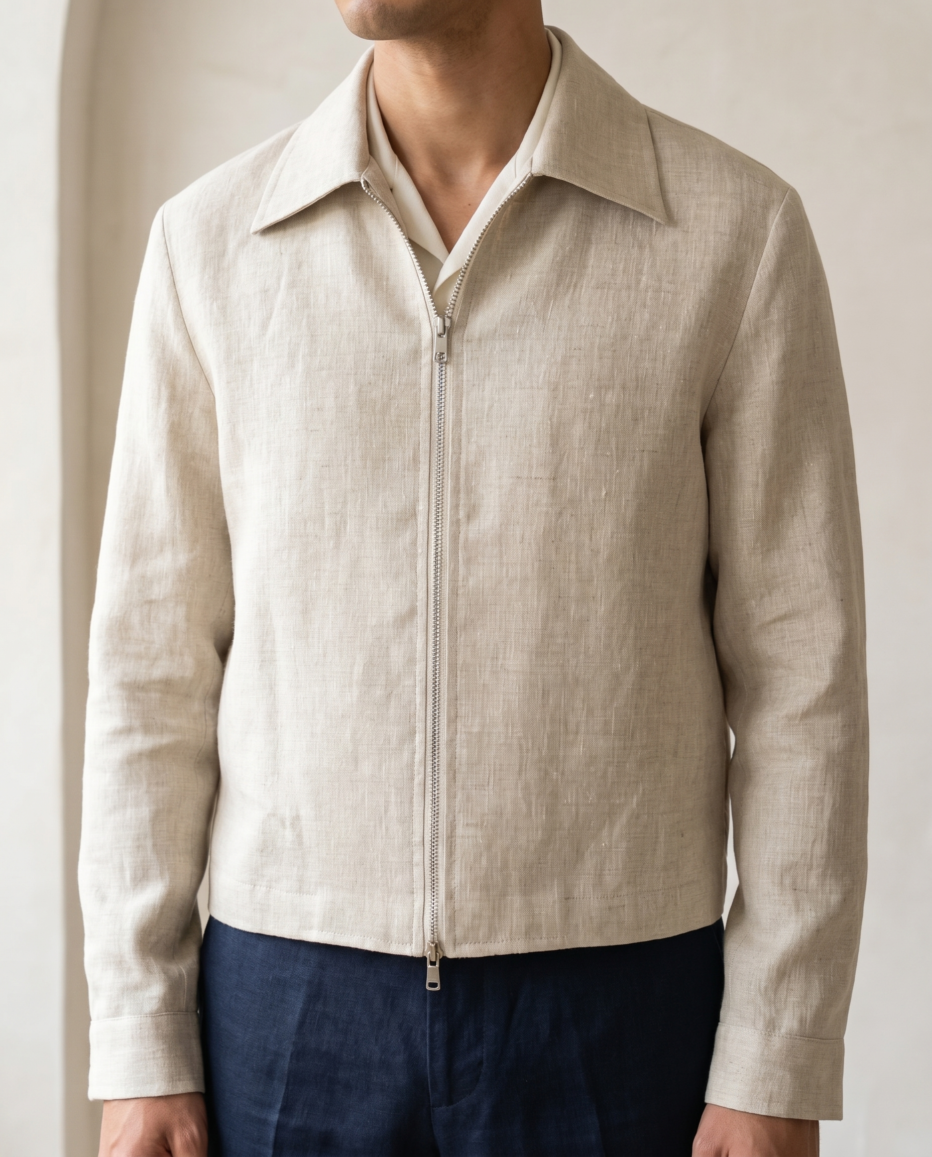 The Zip Blouson — Natural